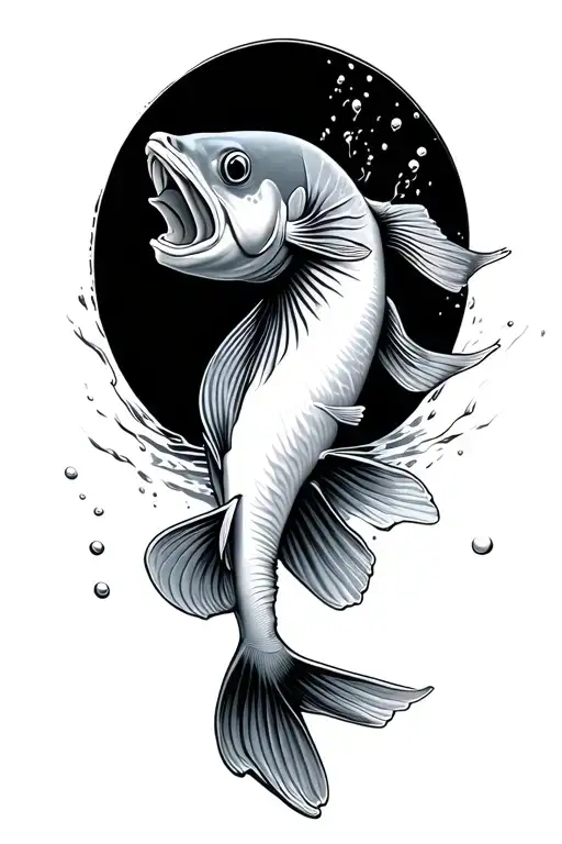 Fish Swimming Down Water