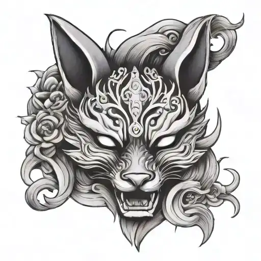 Japanese Mask Kitsune Moon