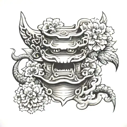Japanese Neck Tattoo Design