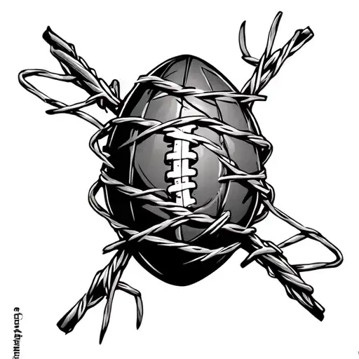 Rugby Ball Barb Wire Wrapped