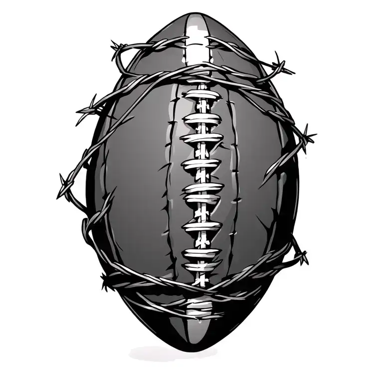 Rugby Ball Barb Wire Wrapped