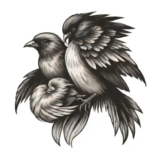 Conner And Baby Feather And Ribon Bird Flying