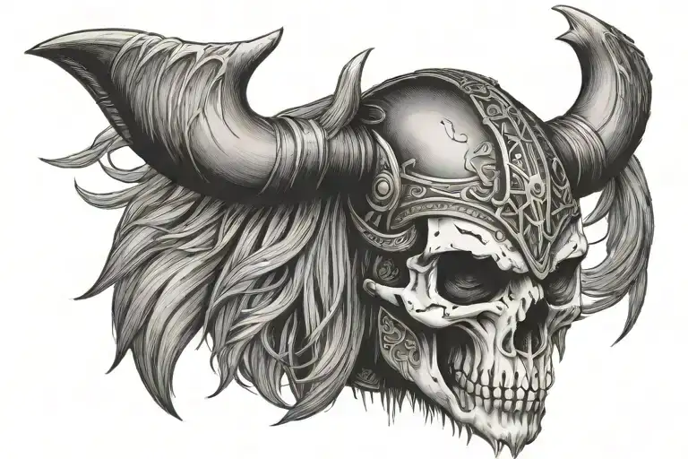 Viking With Bear Skull Soft Shading