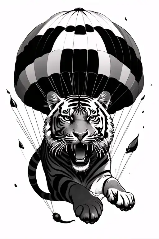 Tiger That Makes Parachute Falling
