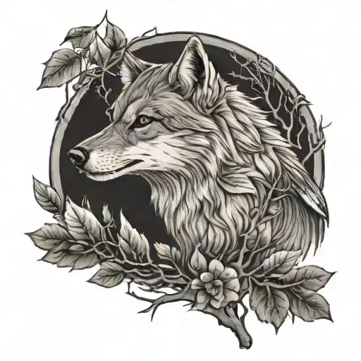A Sparrow Tree And Wolf And Inga