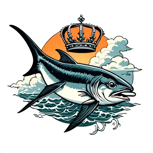 Make It Say Marlin City Wirh Clouds And A Crown For The Forearm Thats It