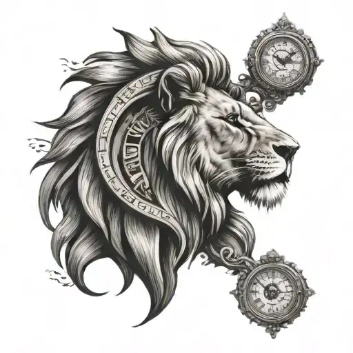 Lion With Clock