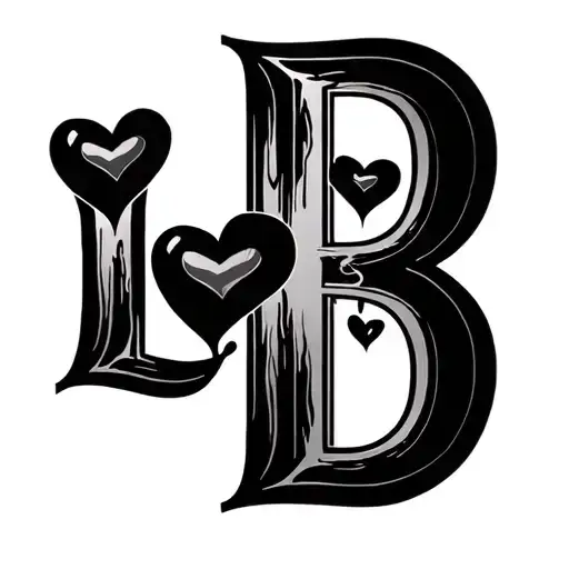 Letter L And B Hearts