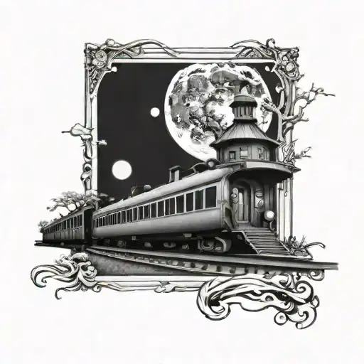 Neverland Train Station Under A Moon