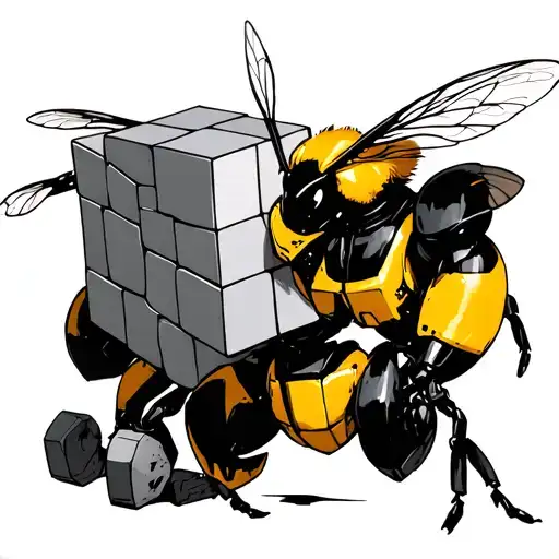 Bumblebee Carrying A Cube