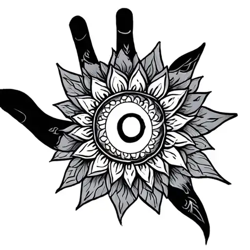 Hand Tattoo Idea That Goes Up The Fingers Of A Mandala But In A Tim Burton Theme