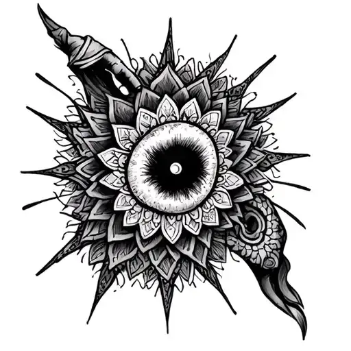 Hand Tattoo Idea That Goes Up The Fingers Of A Mandala But In A Tim Burton Theme