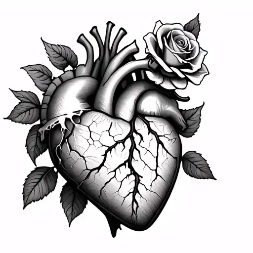 Real Heart And Roses Cracks Grows Life