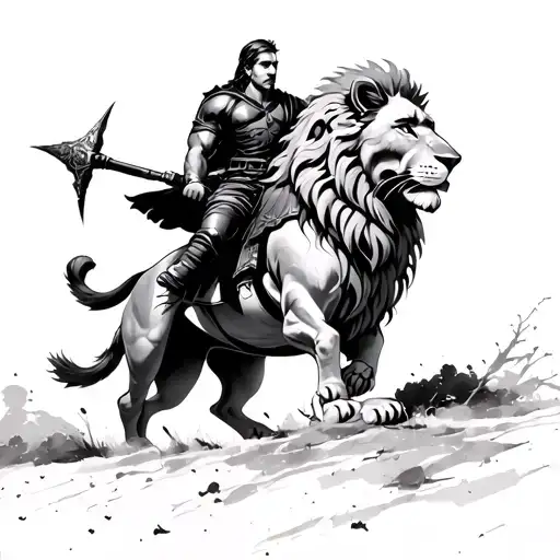 Archer Riding Lion