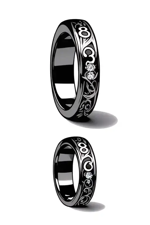 Wedding Ring Tattoo With 831 Hidden In Design Featuring
