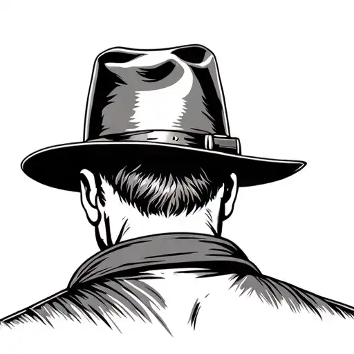 Closeup Of Lumberjacks Shirt And Hat Back Of Head