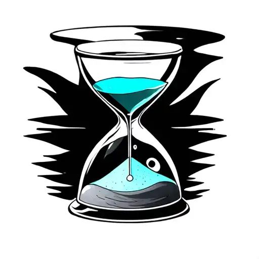 Hourglass Tattoo With Turquoise Sand