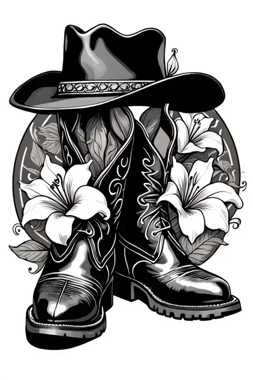 Cowgirl Boots And Hat With Lillys