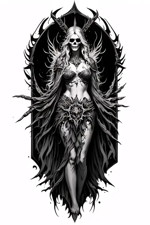 Full Body Hel Nordic Godess Of Death