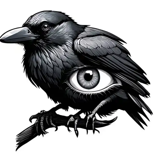 Crow Holding An Evil Eye