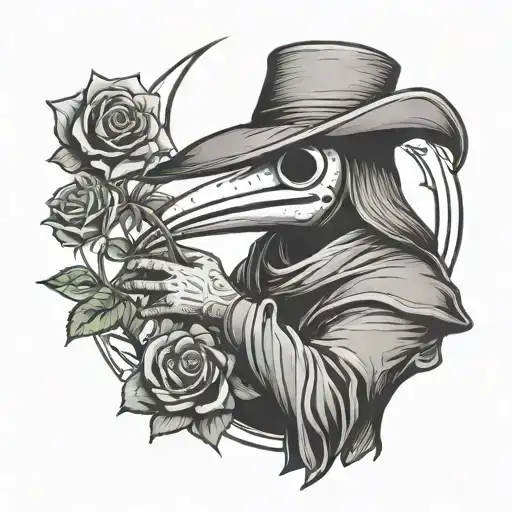 Plague Doctor With Rose In Hand