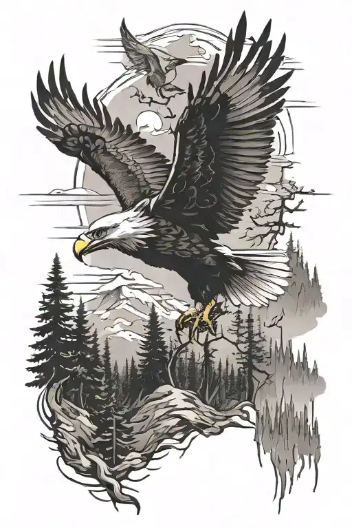 Fir Forest Rivers Mountain Eagle Deer