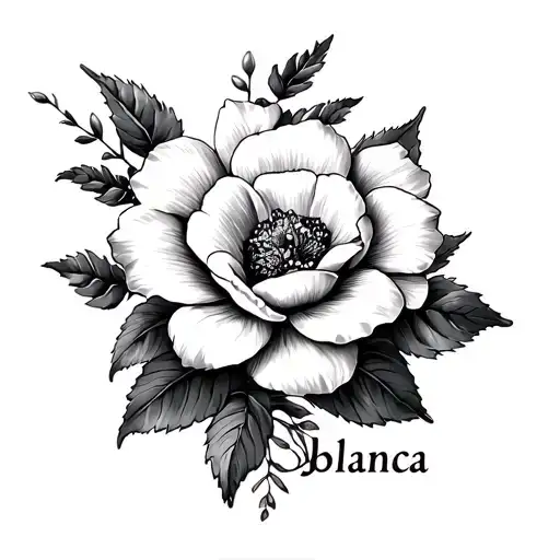 Give Me A Desing With Flower And The Name Blanca The Tatto Will Be In The Arm