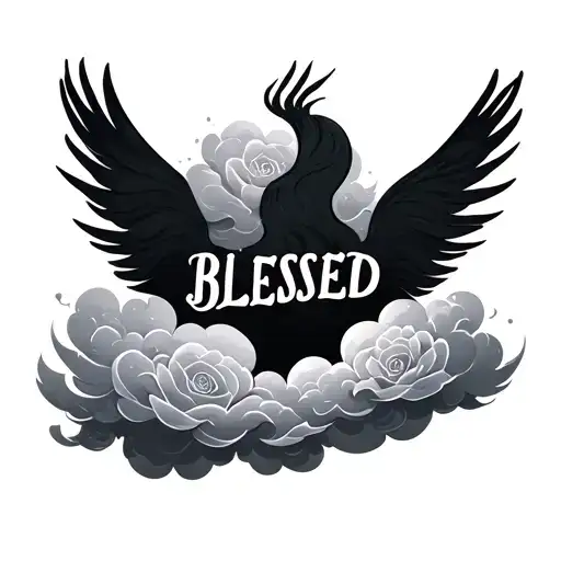 Blessed Written And Clouds