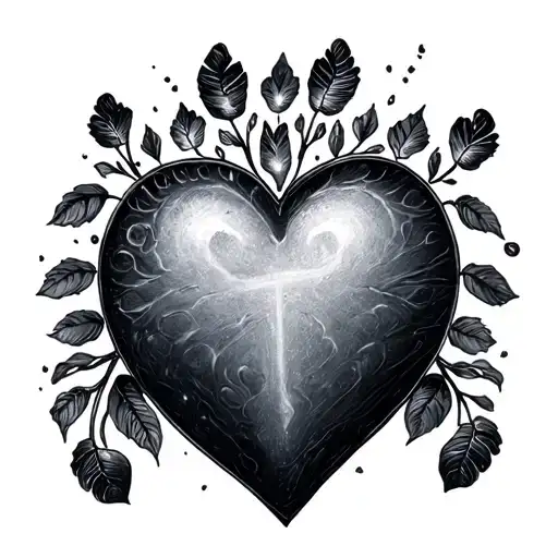 Heart Cross Footprints