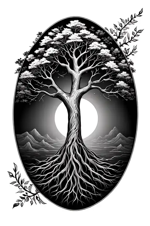 Tree Of Life And Rebirth Forearm Tattoo Design