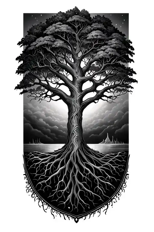 Tree Of Life And Rebirth Forearm Tattoo Design