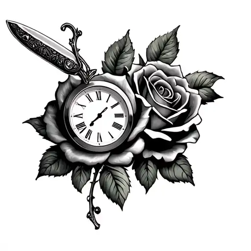 2 Clocks Rose Knife