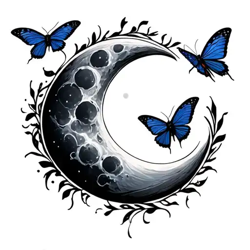Butter Flies Moon Surrounded