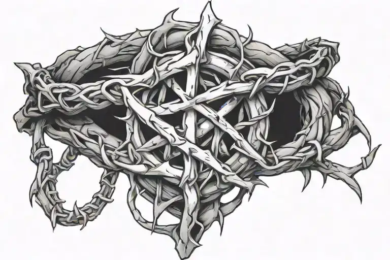 Crown Of Thorns With Crusifiction Nail Wrapped Around Wrist