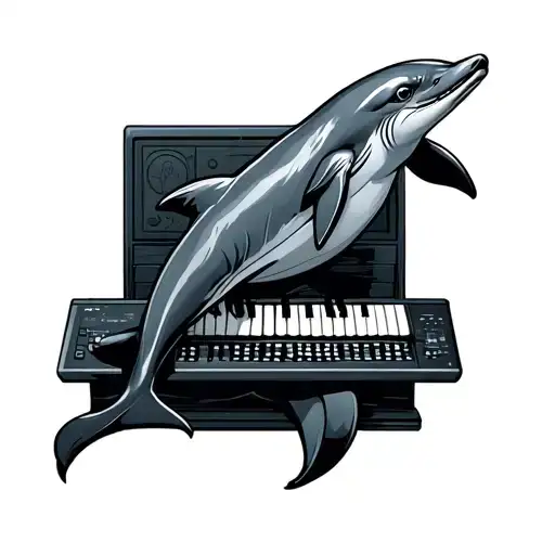 Dolphin Playing Keyboard Intertwined