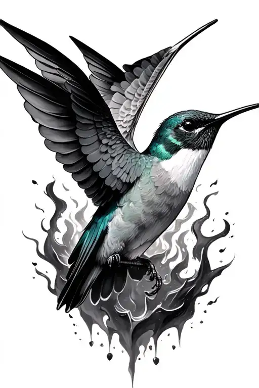 Humming Bird Rising From Ashes