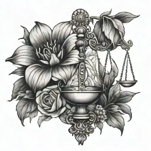 Flowers With Libra Scale