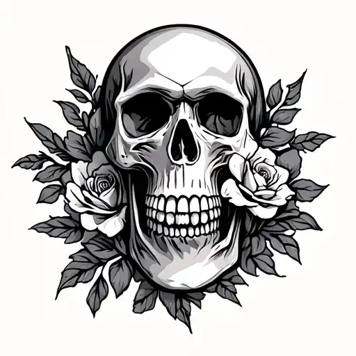 Traditional Western Skull Sleeve