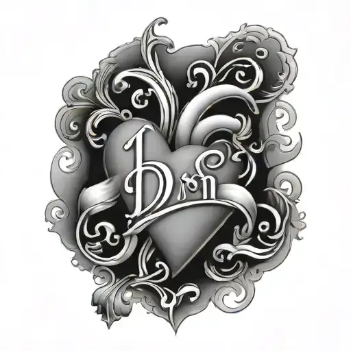 Heart With The Initials Dn