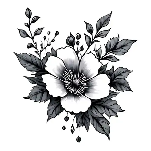 Flowers And Ornamental In Card