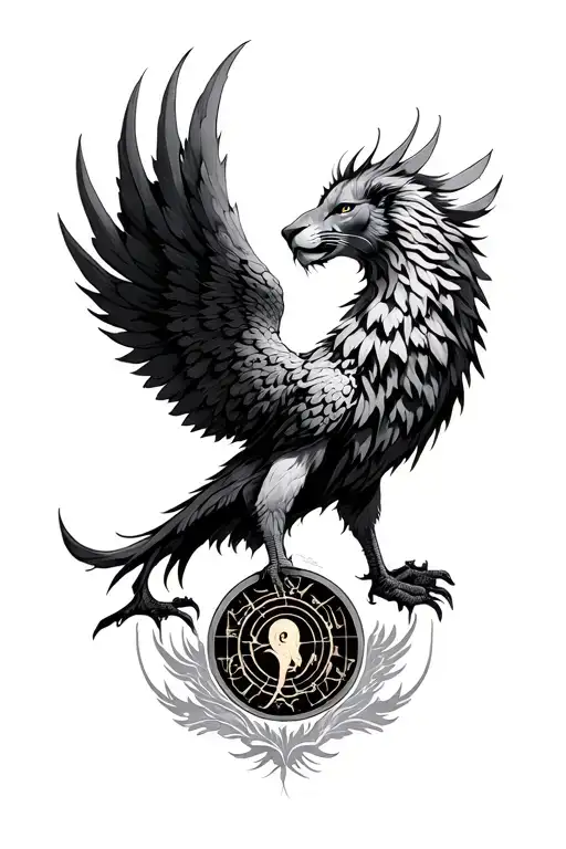 Phoenix Holding Zodiac Signs Leo And Gemini