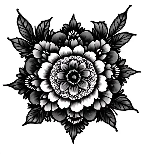 Mandala And Cherry Blossoms