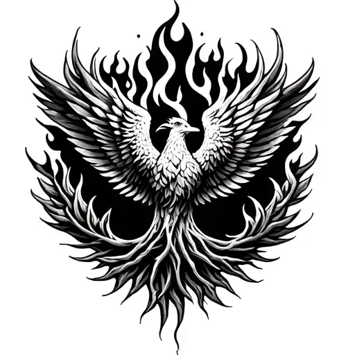 Tree Of Life On Fire Inside A Phoenix