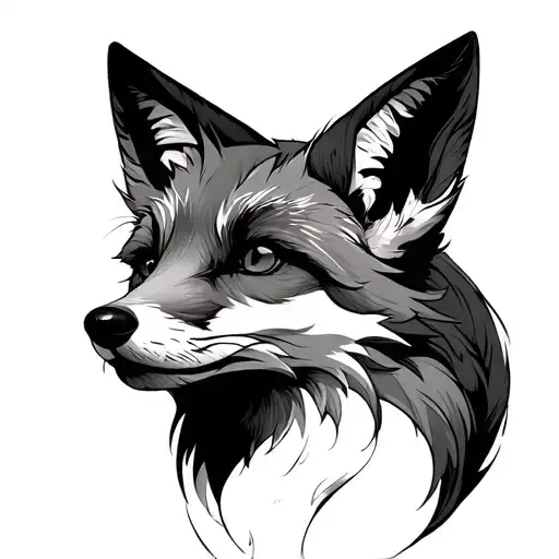 Single Line Nine Tail Fox