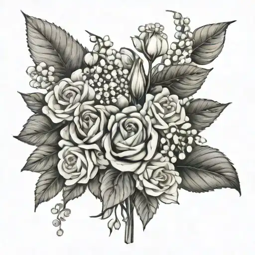 Hydrangea Lily Of The Valley And Rose Bouquet