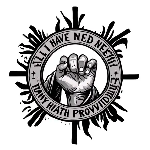 Jesus Wrist Wound With The Words All I Have Needed Thy Hand Hath Provided Around It