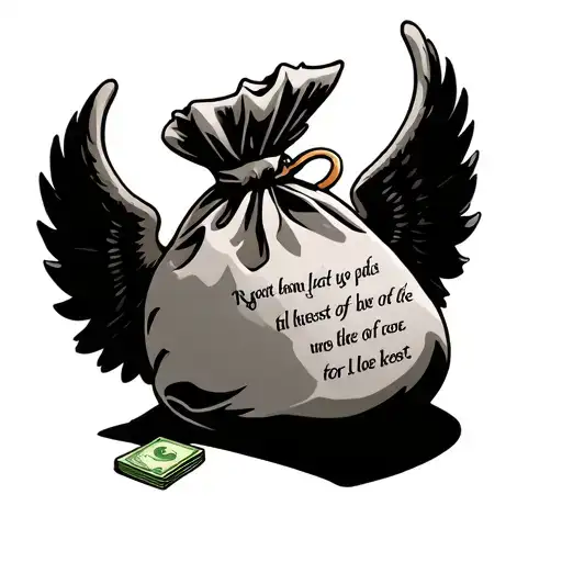 Money Bag Angle Wings And A Scripture