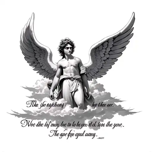 A Angle With Wings In Clouds With Scripture At The Bottom