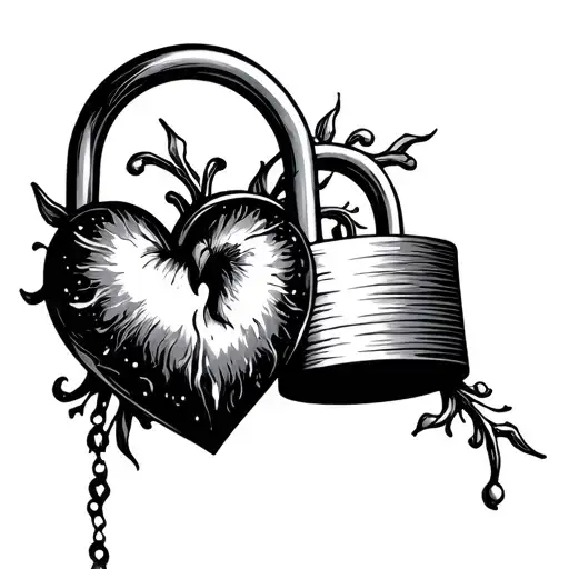Heart And Lock Being Opened