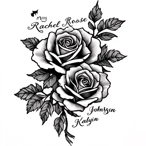 Roses And Vines Wrapping With My Sisters Names In It Rachel Rose Johnson And Kaidyn Marie